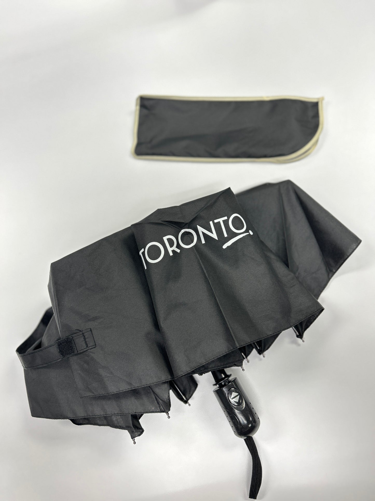 Solid Black Destination Toronto Branded Umbrella
