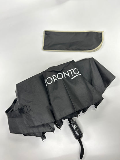 Solid Black Destination Toronto Branded Umbrella