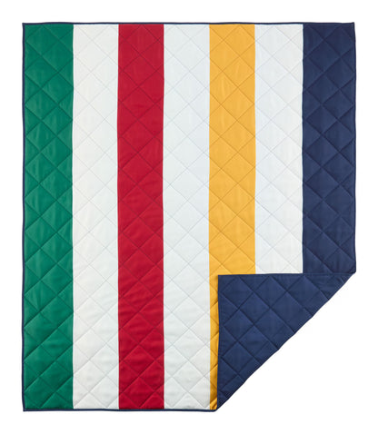 Hudson's Bay Stripes Outdoor Blanket with Carrier, Multi-Coloured